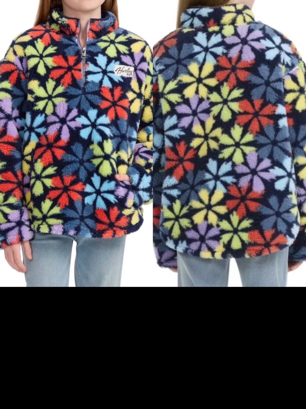 Youth Girls Hurley Sherpa Quarter Zip Pullover